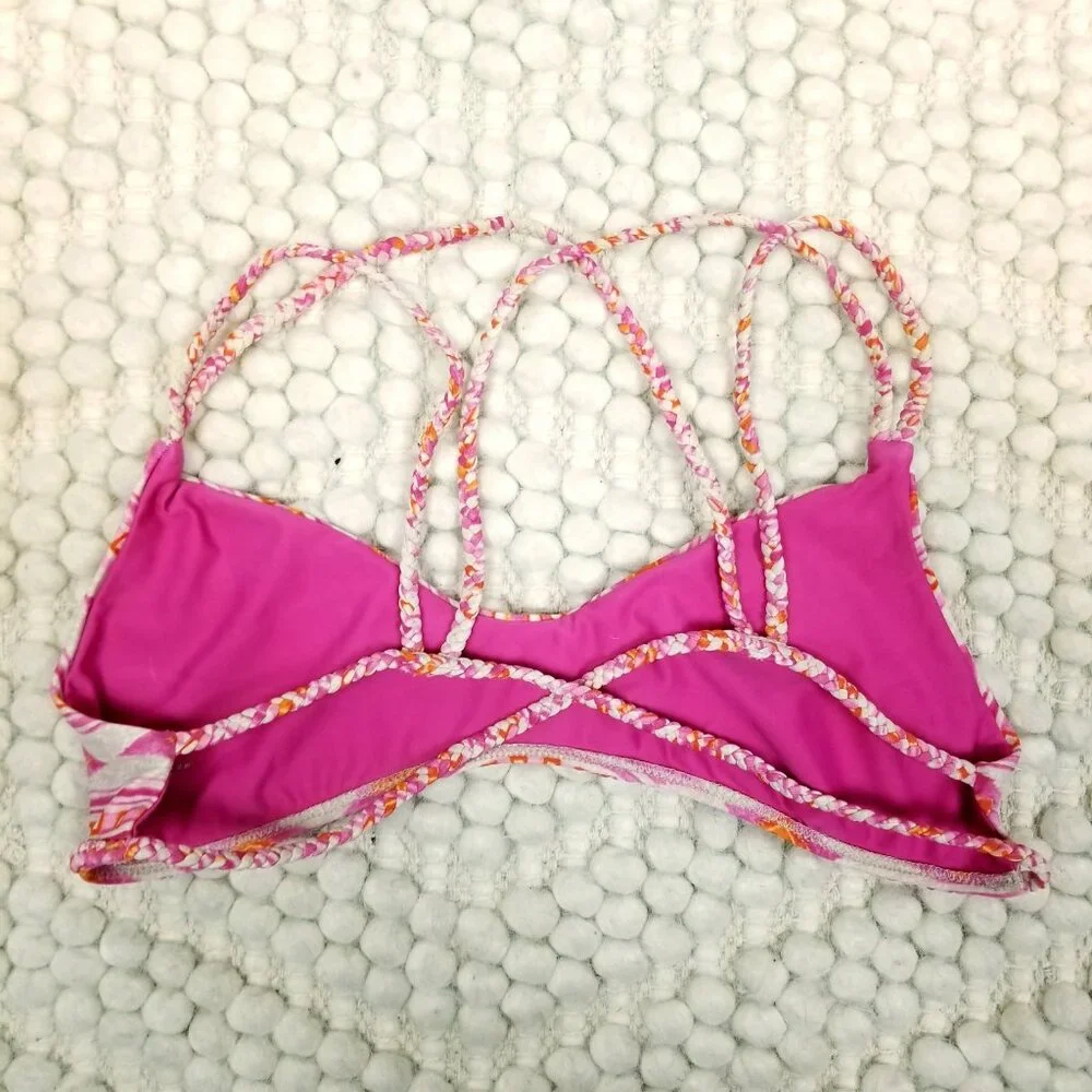 Frankies Bikinis Kaia Set Sherbet Pink Sz Large